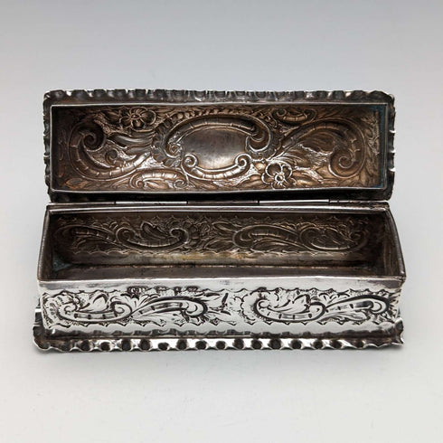 1893 British Antique Sterling Silver Pin Box 51g Thomas Hayes
