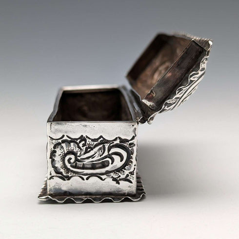 1893 British Antique Sterling Silver Pin Box 51g Thomas Hayes
