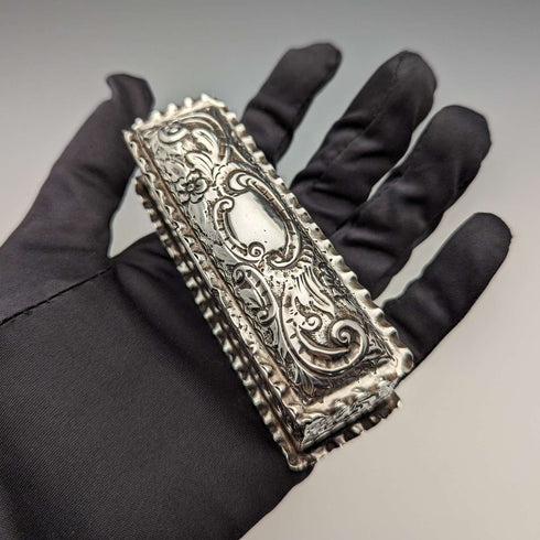 1893 British Antique Sterling Silver Pin Box 51g Thomas Hayes