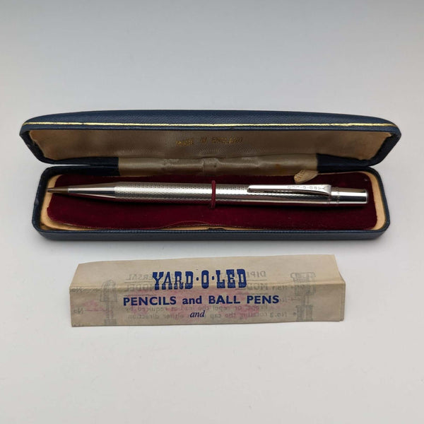 1972 British Yard O' Red Sterling Silver Propelled Pencil in Case
