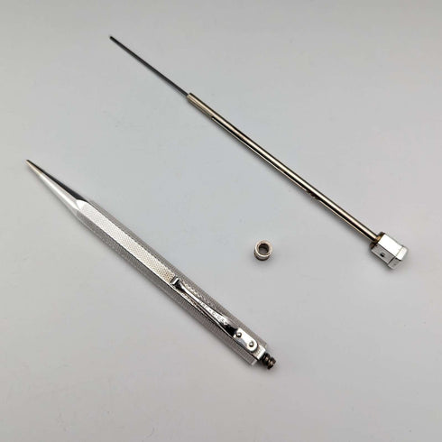 1956 British Yard O' Red Sterling Silver Hexagon Propelled Pencil in Case