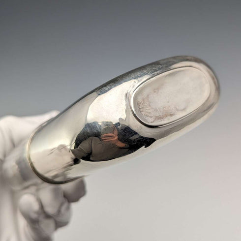1895 British Antique Sterling Silver & Glass Skittles Hip Flask James Dixon and Sons