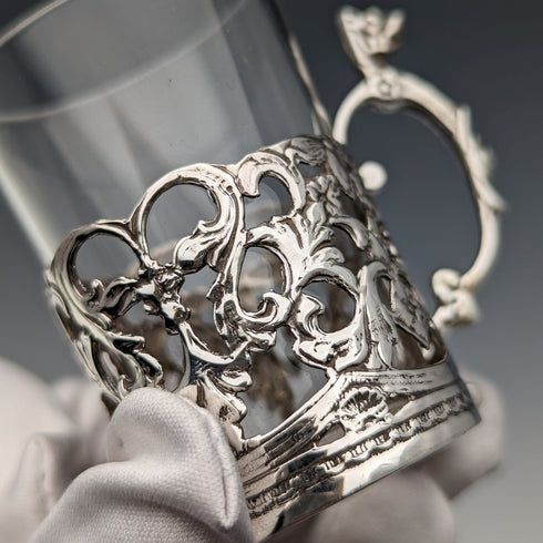 1906 年英國古董純銀酒杯利口酒玻璃杯套裝 5 件馬克和科恩盒