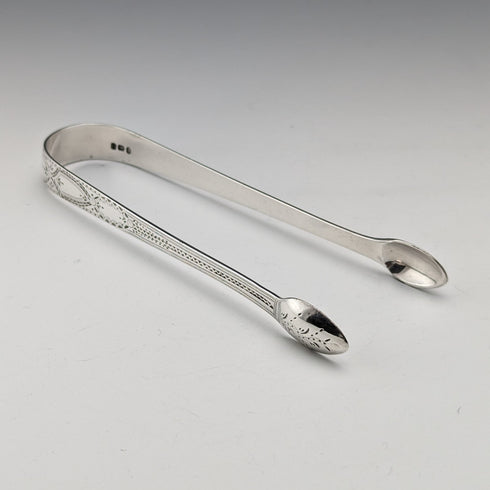 1791 British Antique Sterling Silver Sugar Tongs 32g Thomas Wallis II