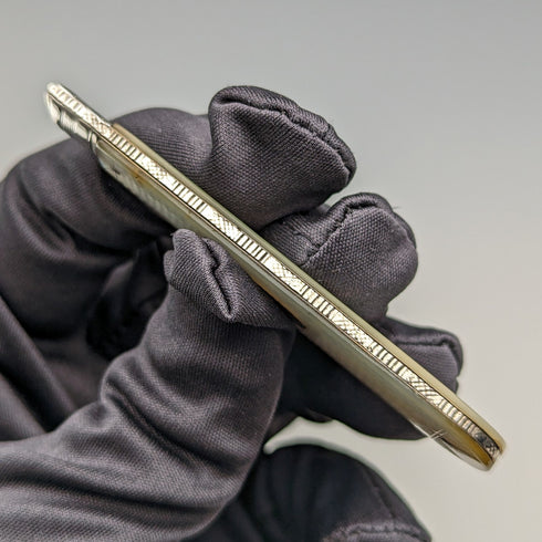 1834年 英国アンティーク 白蝶貝ハンドル 純銀ブレード ペンナイフ Nathaniel Creswick