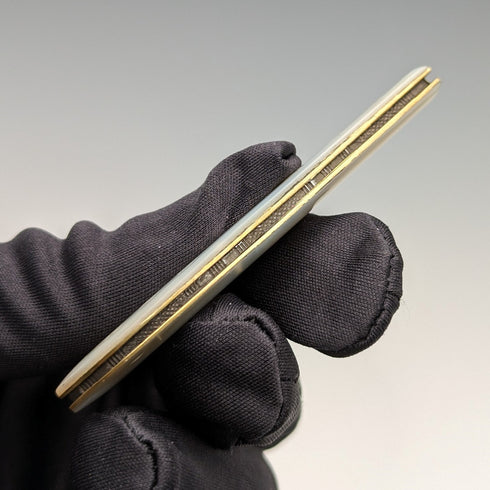 1884年 英国アンティーク 白蝶貝ハンドル 純銀ブレード ペンナイフ Hilliard and Thomason