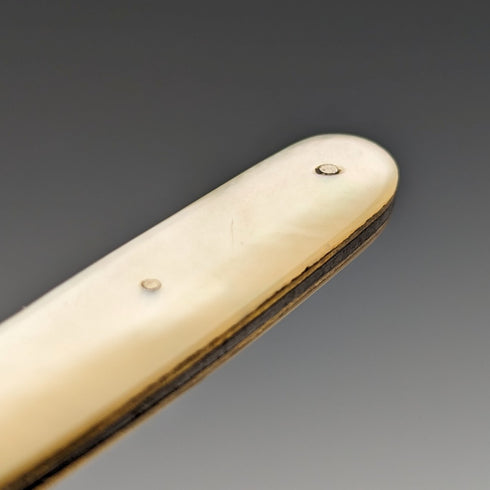 1911年 英国アンティーク 白蝶貝ハンドル 純銀ブレード ペンナイフ Thomas Marples