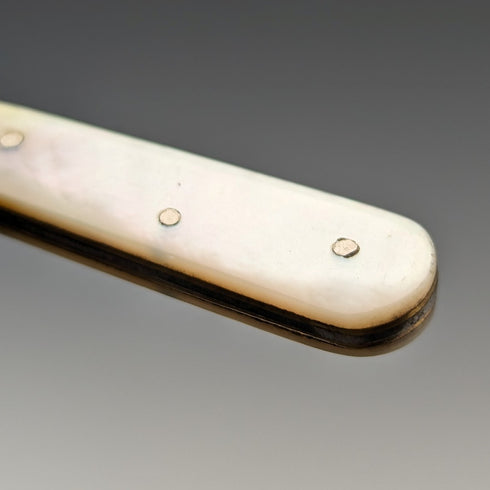 1930年 英国ヴィンテージ 白蝶貝ハンドル 純銀ブレード ペンナイフ William Needham