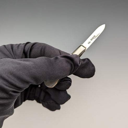 1930年 英国ヴィンテージ 白蝶貝ハンドル 純銀ブレード ペンナイフ William Needham