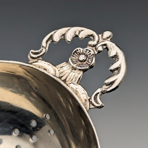 ヴィンテージ 純銀製 ティーストレーナー 透かし彫刻 40g