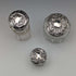 Circa 1903 British Antique Sterling Silver Lid Glass Jar Set of 3