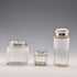 Circa 1903 British Antique Sterling Silver Lid Glass Jar Set of 3
