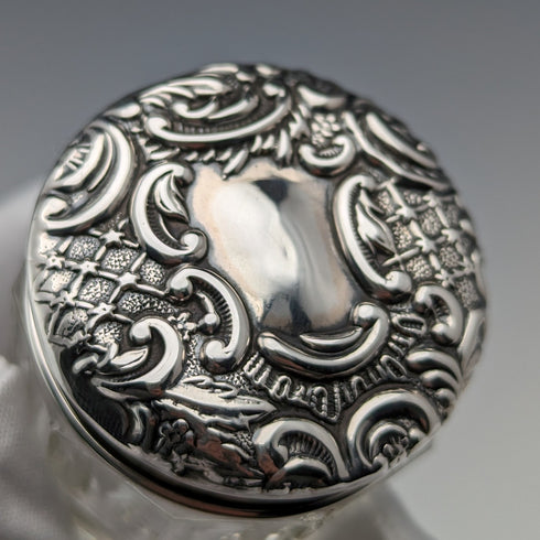 1903年頃 英国アンティーク 純銀蓋 ガラスジャー3個セット