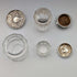 Circa 1903 British Antique Sterling Silver Lid Glass Jar Set of 3