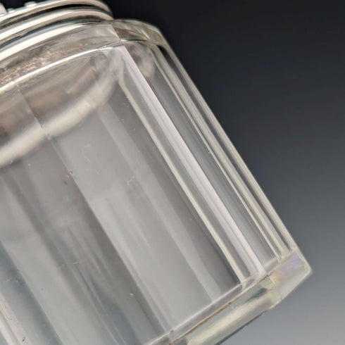 Circa 1903 British Antique Sterling Silver Lid Glass Jar Set of 3