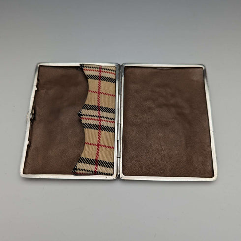 1900年 英国アンティーク 天使彫刻 両開き型 純銀カードケース 117g WILLIAM COMYNS
