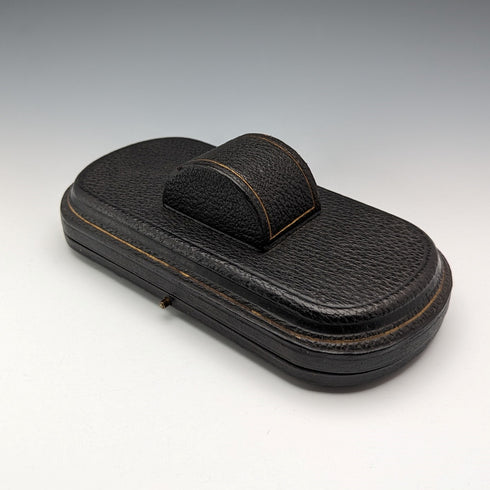 Circa 1900 British Antique Sterling Silver Spoon and Napkin Ring Set 36g in Case Hilliard and Tomason