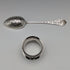 Circa 1900 British Antique Sterling Silver Spoon and Napkin Ring Set 36g in Case Hilliard and Tomason