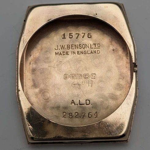 1949年 英国ヴィンテージ ベンソン K9金無垢レクタン デニソンケース 機械式腕時計 動作良好