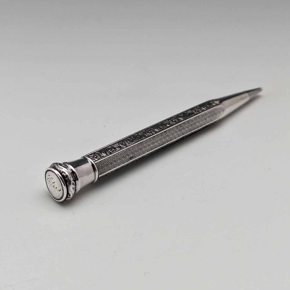 20世紀初頭 アンティーク 花彫刻 835シルバー 推進式シャープペンシル