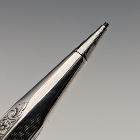 20世紀初頭 アンティーク 花彫刻 835シルバー 推進式シャープペンシル
