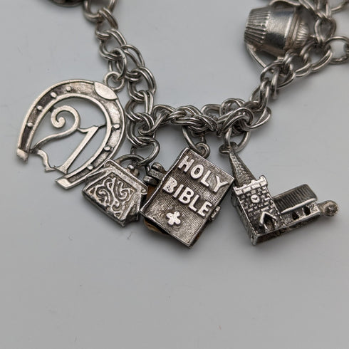 英國復古純銀吊飾手鍊 37 克