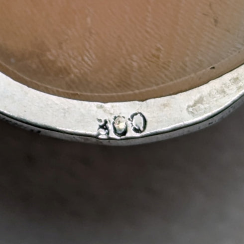 ヴィンテージ 800シルバー&マルカサイト シェルカメオ ブローチ、ペンダント