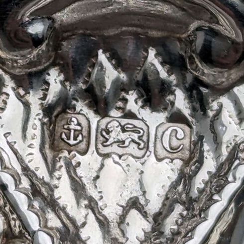 1902 British Antique Sterling Silver Floral Dish 43g Walker and Hall