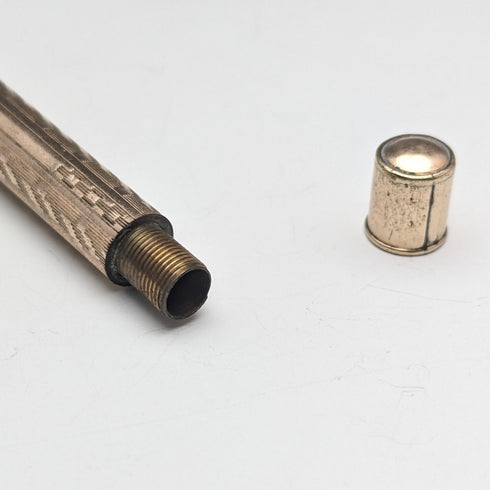 Lápiz y plumilla vintage chapados en oro, telescópicos de 96-121 mm