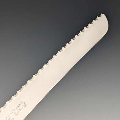 1969 British Vintage Sterling Silver Handle Bread Knife Harrison Brothers