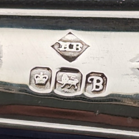 1969 British Vintage Sterling Silver Handle Bread Knife Harrison Brothers