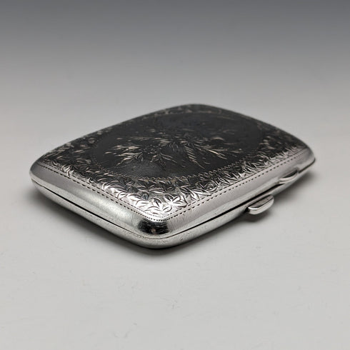 1912 British antique sterling silver cigarette case 62g Joseph Gloster