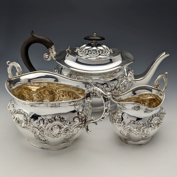 Circa 1905 British antique silver plate tea set Fenton Brothers