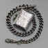 Circa 1900 British antique sterling silver Albert chain, extra thick 74g, Vesta case
