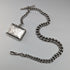 Circa 1900 British antique sterling silver Albert chain, extra thick 74g, Vesta case
