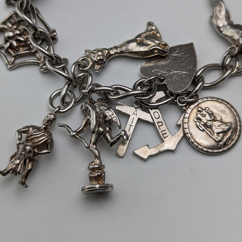 英國復古純銀吊飾手鍊 47 克 WJS