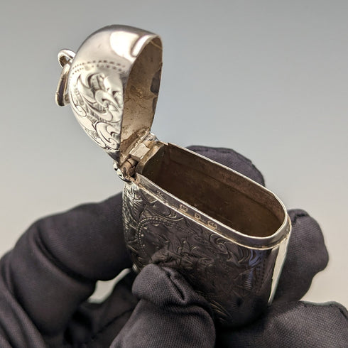 1895 British antique sterling silver Vesta case 25g match case Joseph Gloster