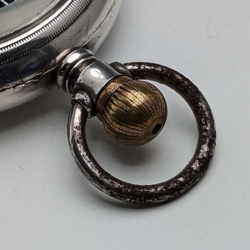 Circa 1905 Antique Omega Pocket Watch Silver Side Diameter 59mm Railroad Watch Good Working Condition