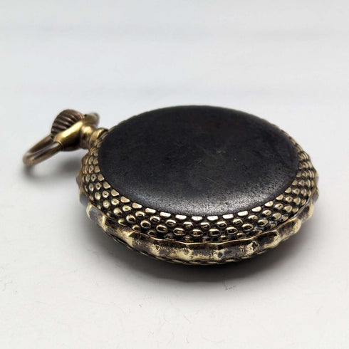Circa 1890 Antique Pountet Chavet Pocket Watch with Gold Filling and Gunmetal Case in Good Working Condition