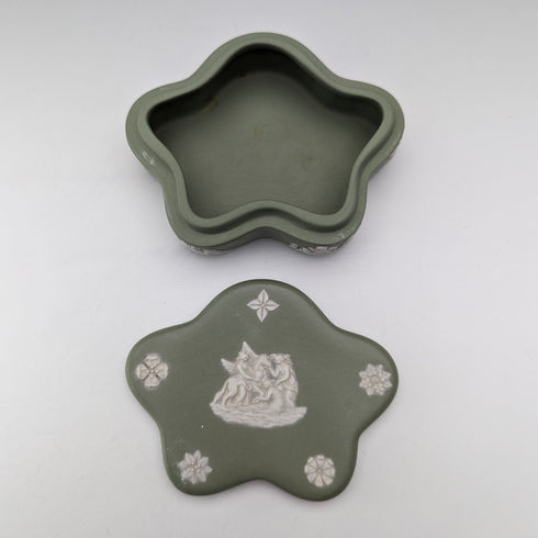 英国ヴィンテージ ウェッジウッド グリーンジャスパーウェア製 4点セット