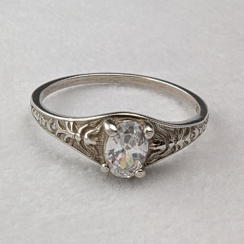 英國復古珠寶氧化鋯純銀戒指戒指