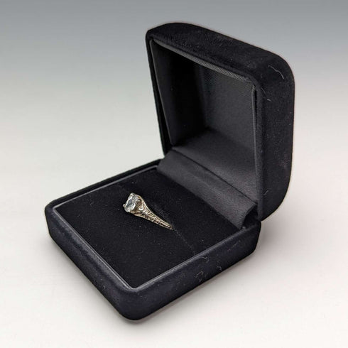 British vintage jewelry zirconia sterling silver ring