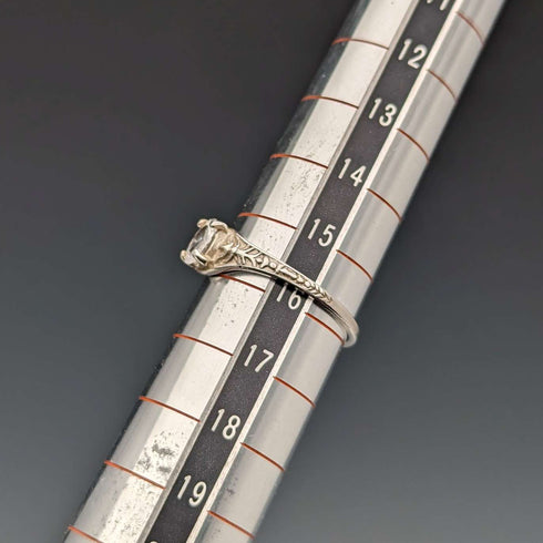 British vintage jewelry zirconia sterling silver ring