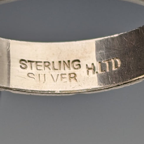 英國復古珠寶純銀明亮式切割戒指