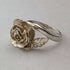 1976 British vintage jewelry rose engraved sterling silver ring