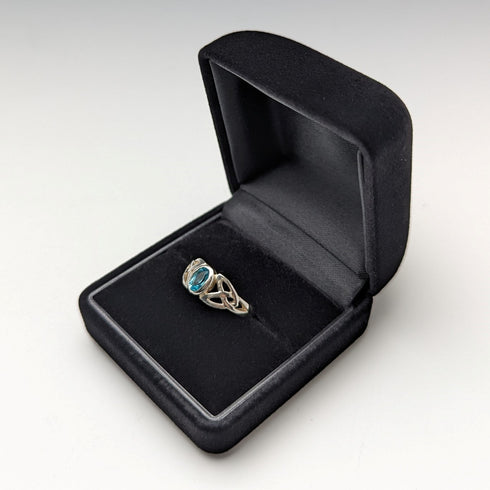 英国ヴィンテージ ジュエリー ブルーストーン 純銀リング 指輪