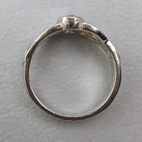 英国ヴィンテージ ジュエリー ブルーストーン 純銀リング 指輪