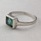 British Vintage Jewelry Square Green Stone Sterling Silver Ring (Size 20)