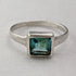 British Vintage Jewelry Square Green Stone Sterling Silver Ring (Size 20)