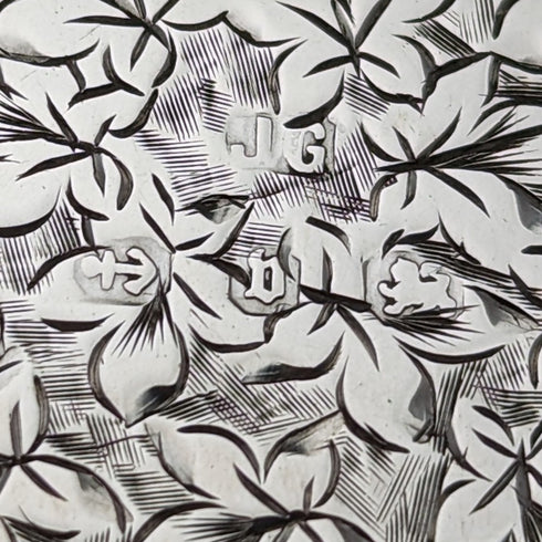 1895 British antique double door sterling silver card case 101g Joseph Gloster